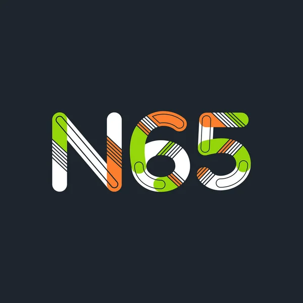 Společný dopis logo N65 — Stockový vektor
