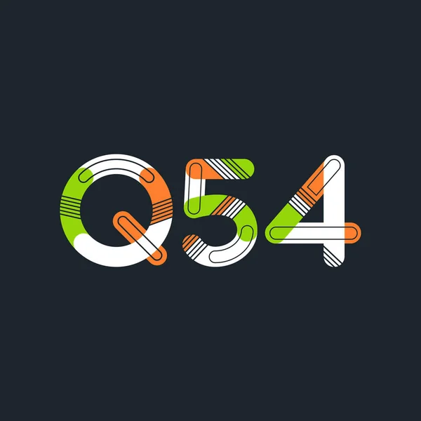 Harf ve rakam logo Q54 — Stok Vektör