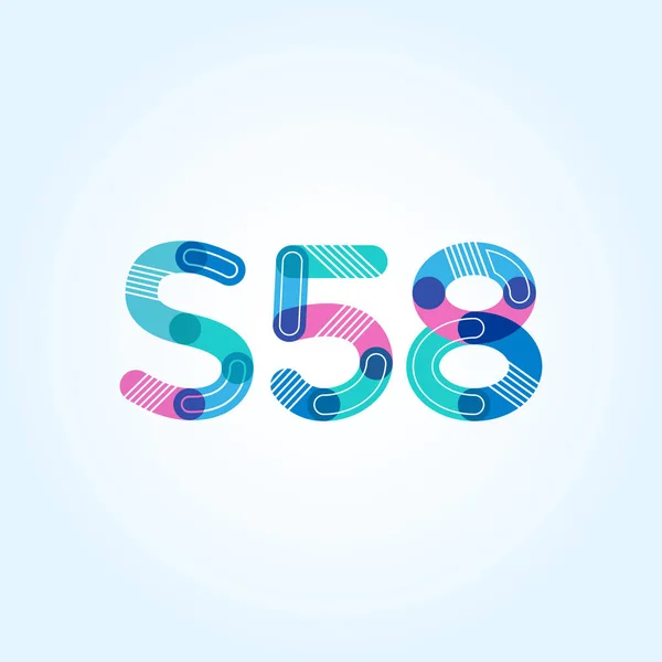 文字と数字のロゴ S58 — ストックベクタ