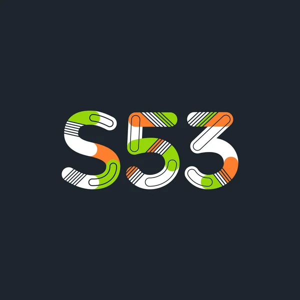 Letter en cijfer logo S53 — Stockvector