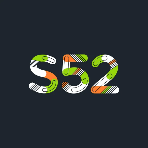 โลโก้ตัวอักษรและตัวเลข S52 — ภาพเวกเตอร์สต็อก