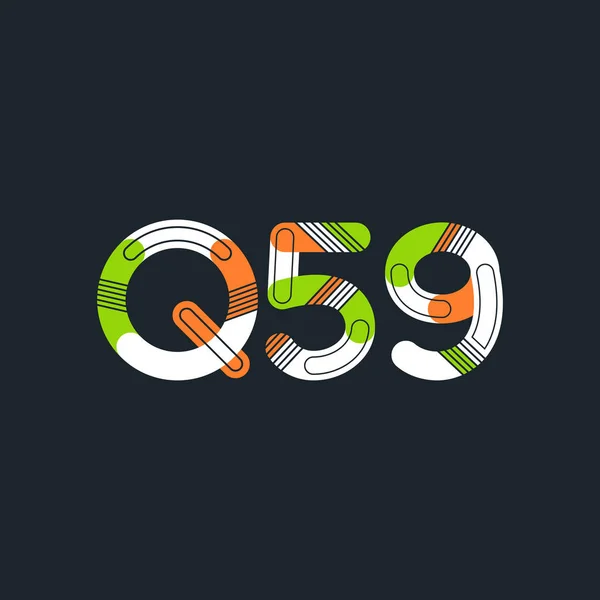 Betű és szám logó Q59 — Stock Vector