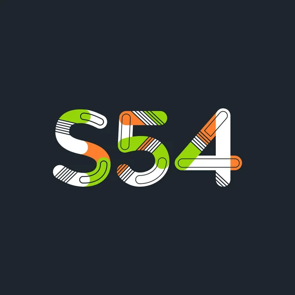 Bokstav och siffra logotyp S54 — Stock vektor