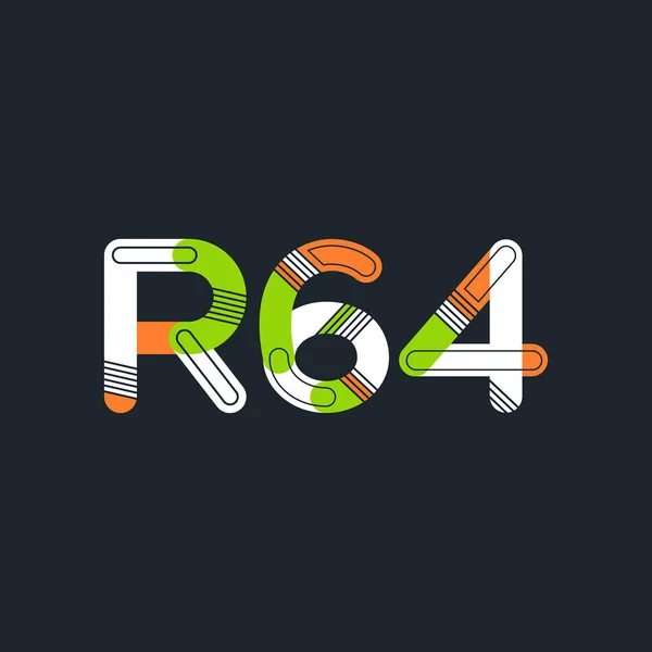 Gezamenlijke brief logo R64 — Stockvector