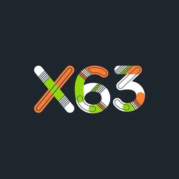 Logo de la carta conjunta X63 — Vector de stock