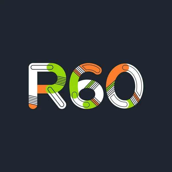 Logotipo de letra y dígito R60 — Archivo Imágenes Vectoriales