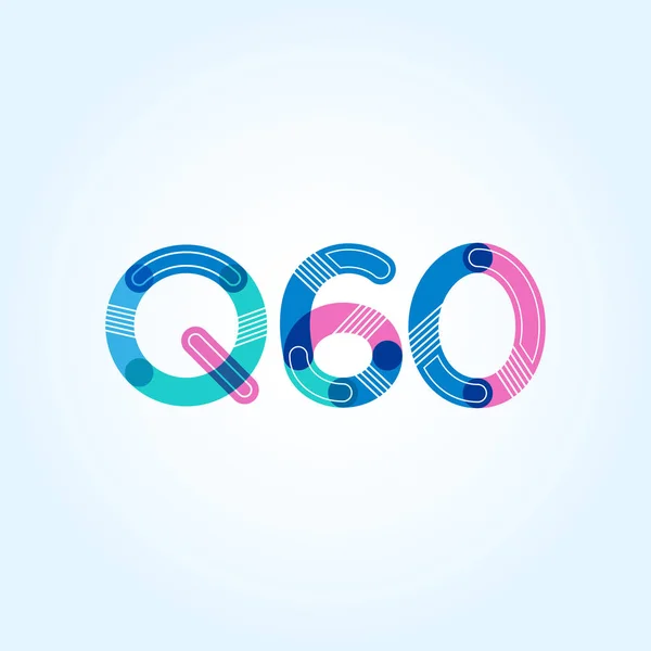 Γράμμα και αριθμός λογότυπο Q60 — Διανυσματικό Αρχείο