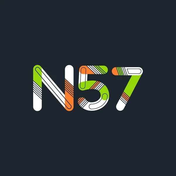 Písmeno a číslice logo N57 — Stockový vektor