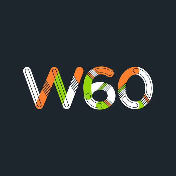 Logotipo da carta comum W60 — Vetor de Stock