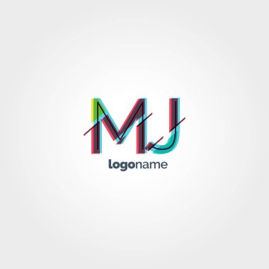 MJ çok renkli logo harfleri