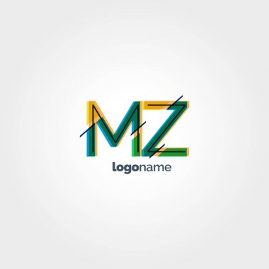 MZ çok renkli logo harfleri