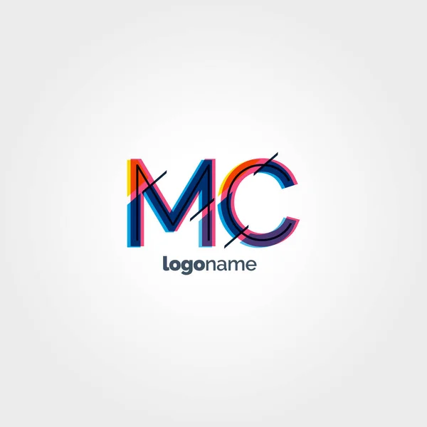 Логотип різнокольорових літер MC — стоковий вектор