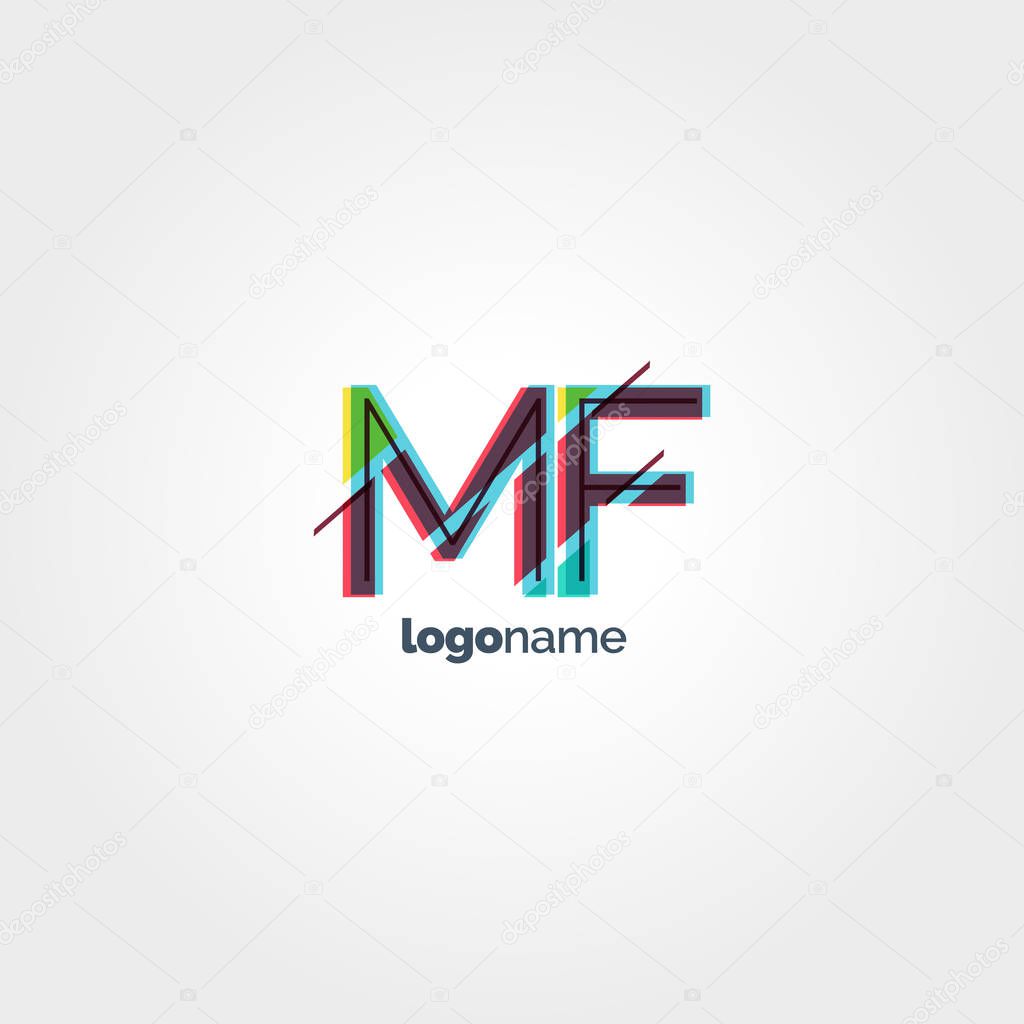 MF multicolored letters logo