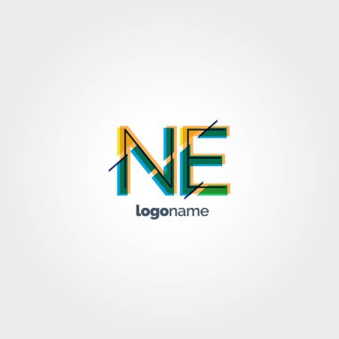 Ne çok renkli logo harfleri