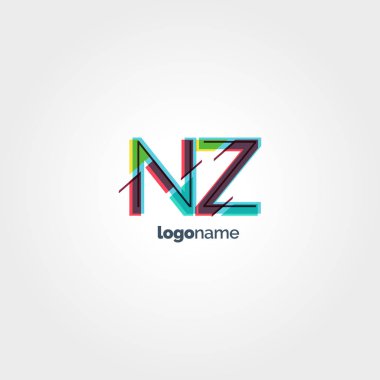 NZ çok renkli logo harfleri