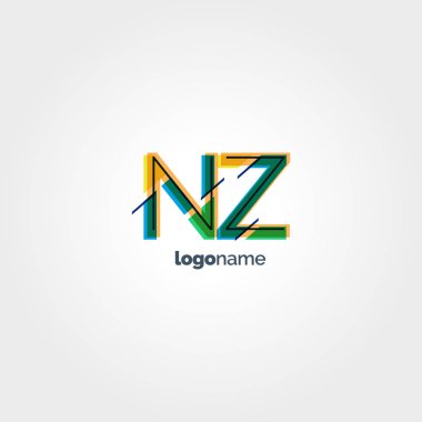NZ çok renkli logo harfleri