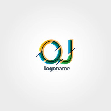 OJ çok renkli logo harfleri