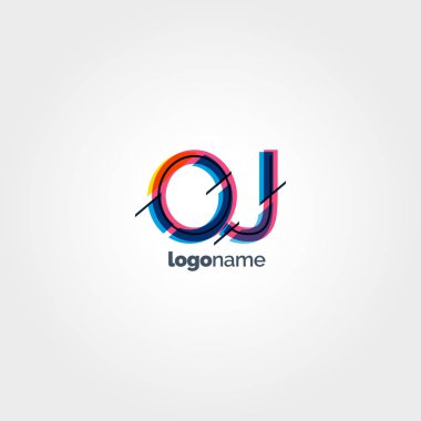 OJ çok renkli logo harfleri