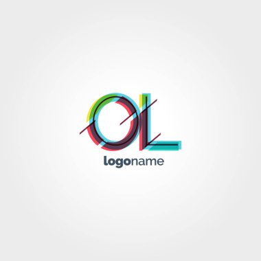 Ol çok renkli logo harfleri