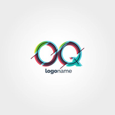 Oq çok renkli logo harfleri