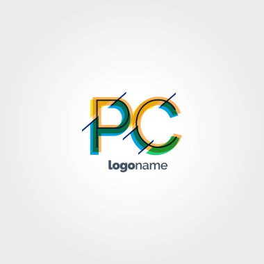 PC çok renkli logo harfleri