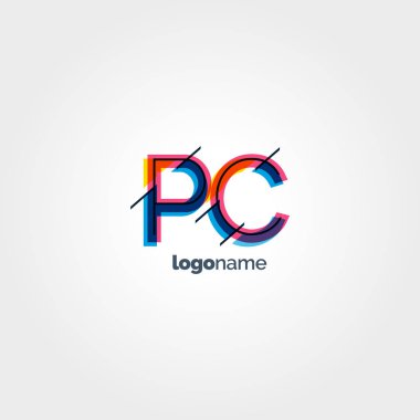 PC çok renkli logo harfleri