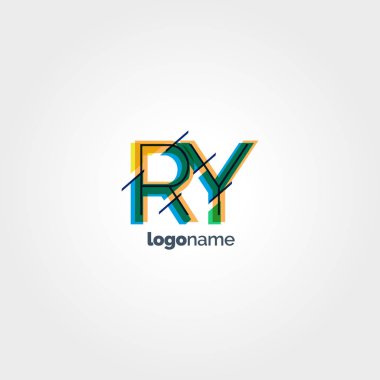 Ry çok renkli logo harfleri