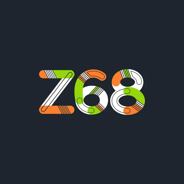 Буква и цифра логотип Z68 — стоковый вектор