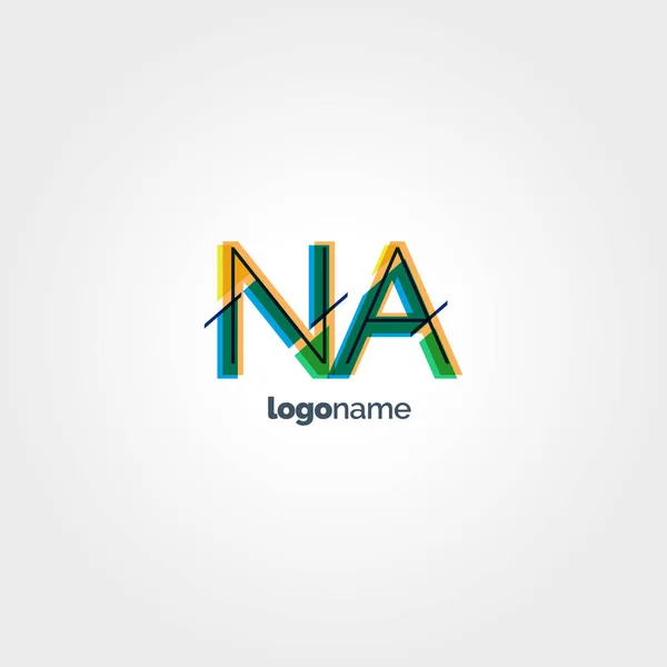 Logo NA letras multicolores — Vector de stock