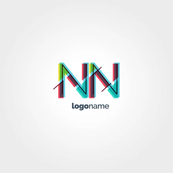 NN multicolored letters logo — Stock Vector
