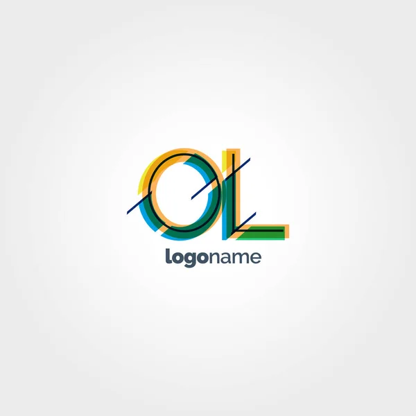 Logo lettres multicolores OL — Image vectorielle