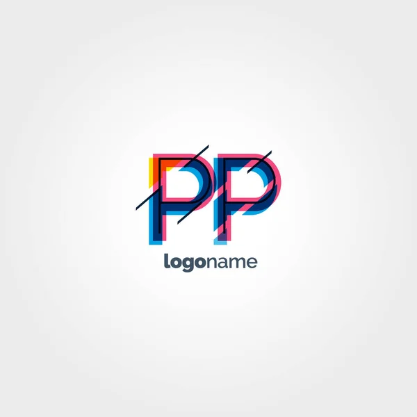 PP połączone listów logo — Wektor stockowy