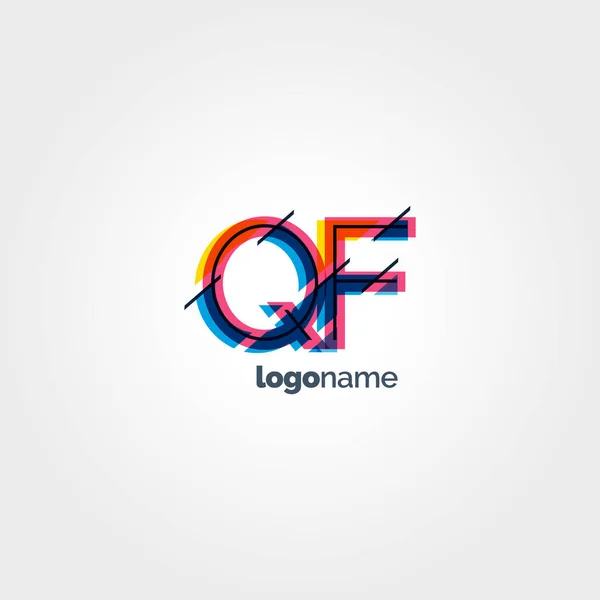 Logo de letras conectadas QF — Vector de stock