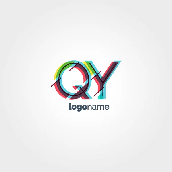 Bağlı Qy harf logo — Stok Vektör