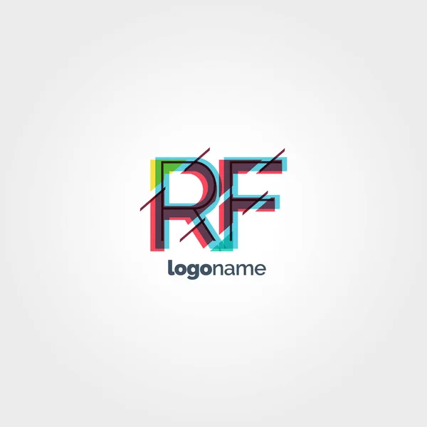 RF letras conectadas logotipo —  Vetores de Stock