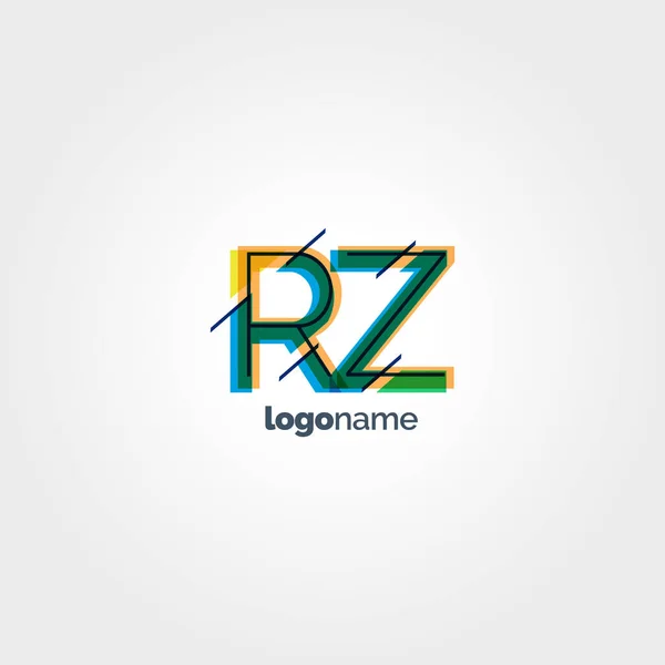 Logo RZ çok renkli harfler — Stok Vektör