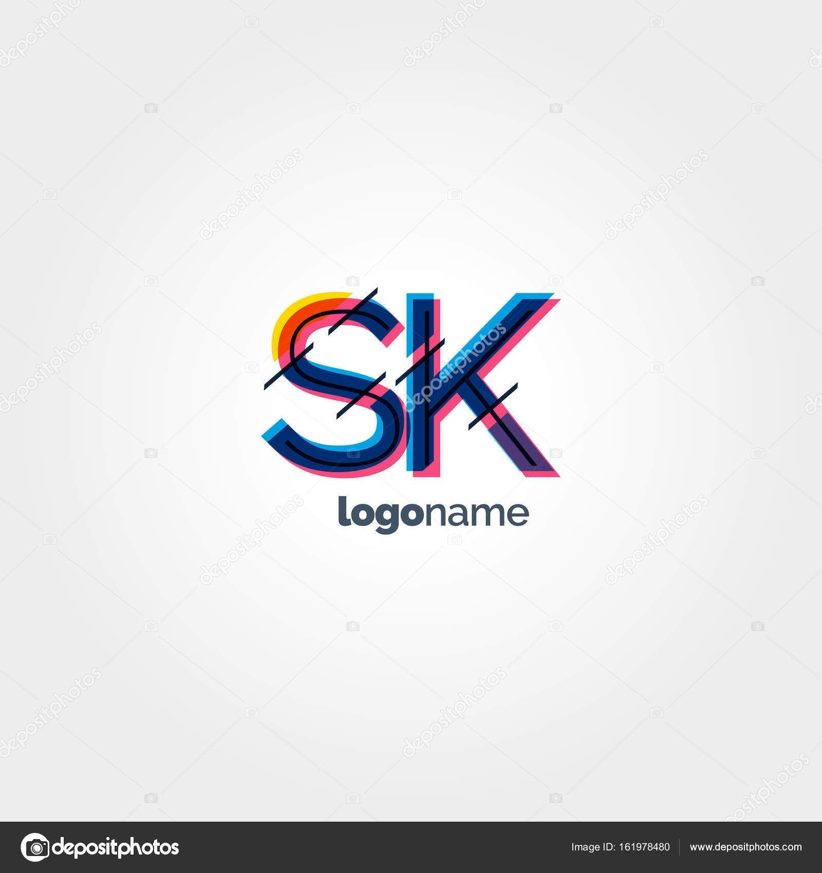 Sk Connected Letters Logo Vector Image By C Brainbistro Vector Stock
