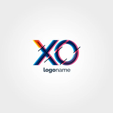 XO harf logo bağlı