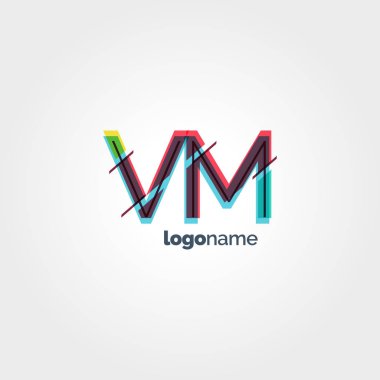 Bağlı Vm harf logo  