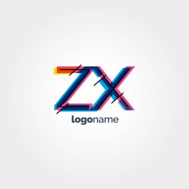 Bağlı Zx harf logo  