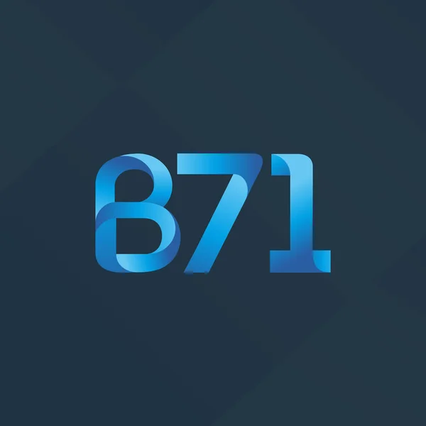 Betű és szám logó B71 — Stock Vector