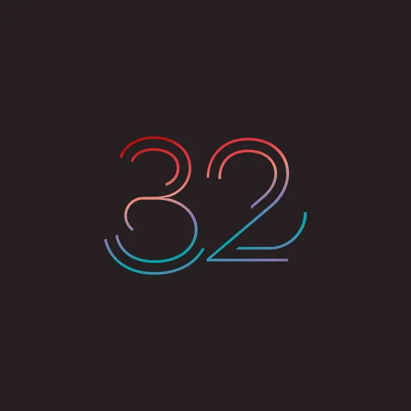 Dígito número contemporâneo 32 logotipo — Vetor de Stock