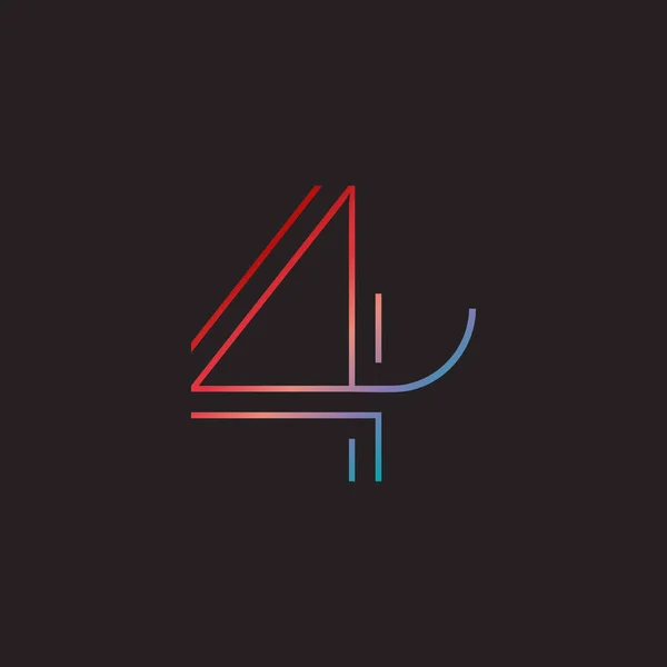 4 numer ikona Logo — Wektor stockowy