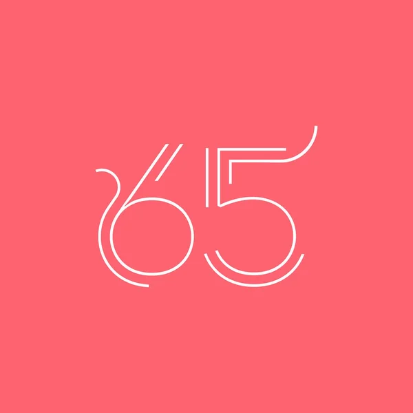 Dígito número contemporâneo 65 logotipo — Vetor de Stock