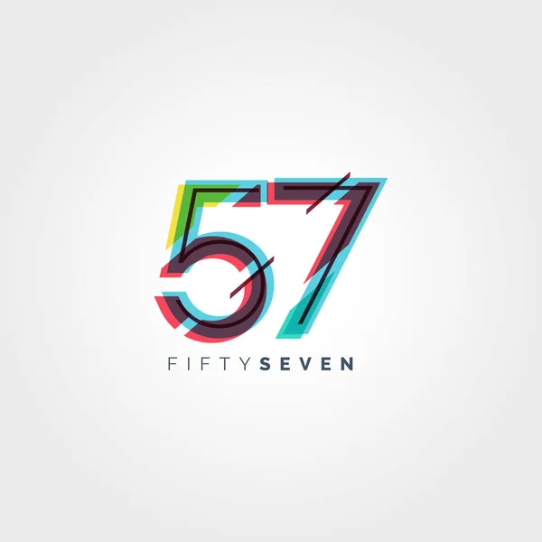 Digit contemporary number 57 logo — Stock Vector