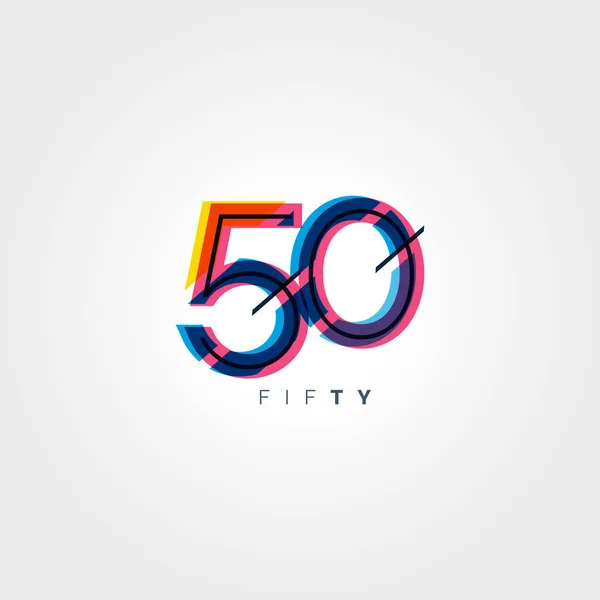 Siffriga samtida nummer 50 logotyp — Stock vektor