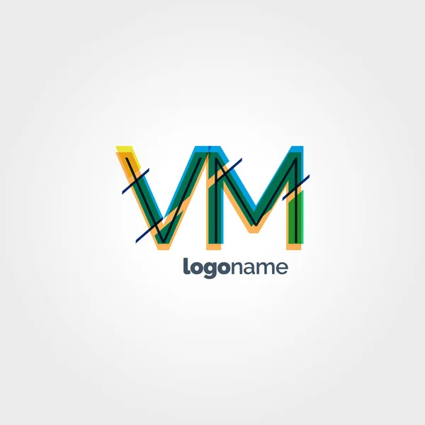 Bağlı Vm harf logo — Stok Vektör