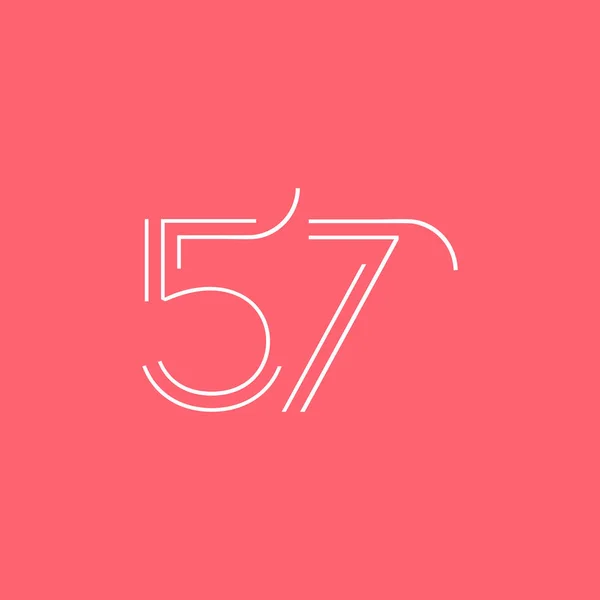 Chiffre numéro contemporain 57 logo — Image vectorielle