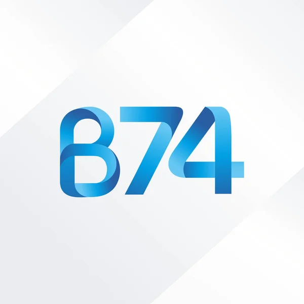 Lettera e logo a cifre B74 — Vettoriale Stock