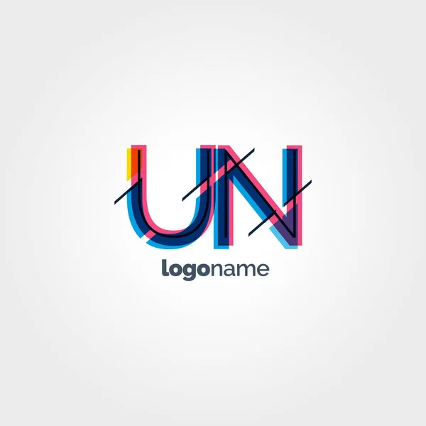ООН підключено листи логотип — стоковий вектор